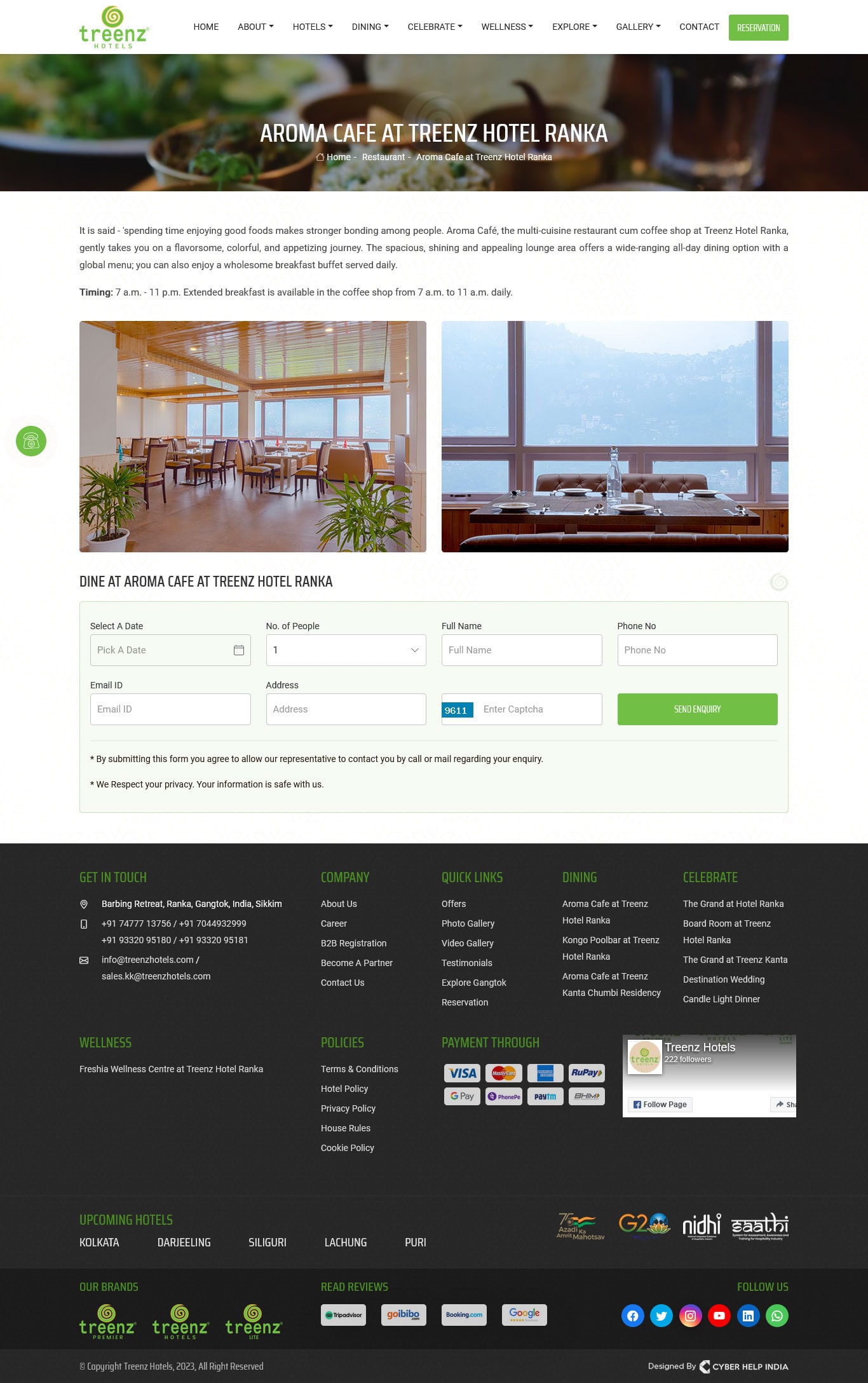 Treenz Hotels Website Screenshot 1