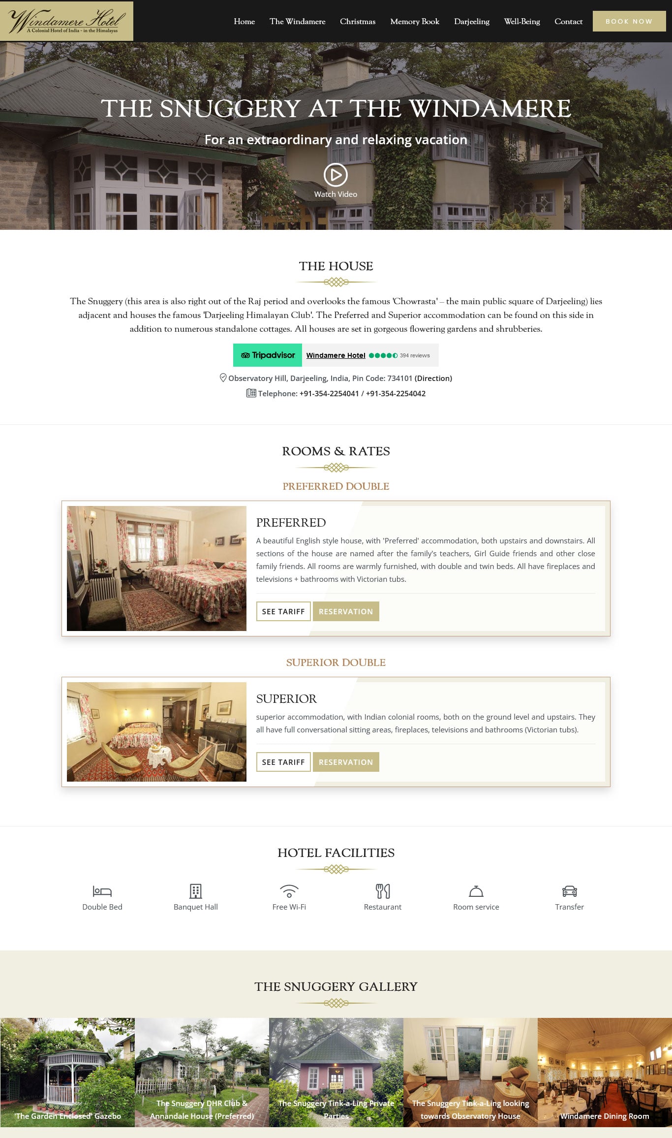 Windamere Hotel Website Screenshot 1