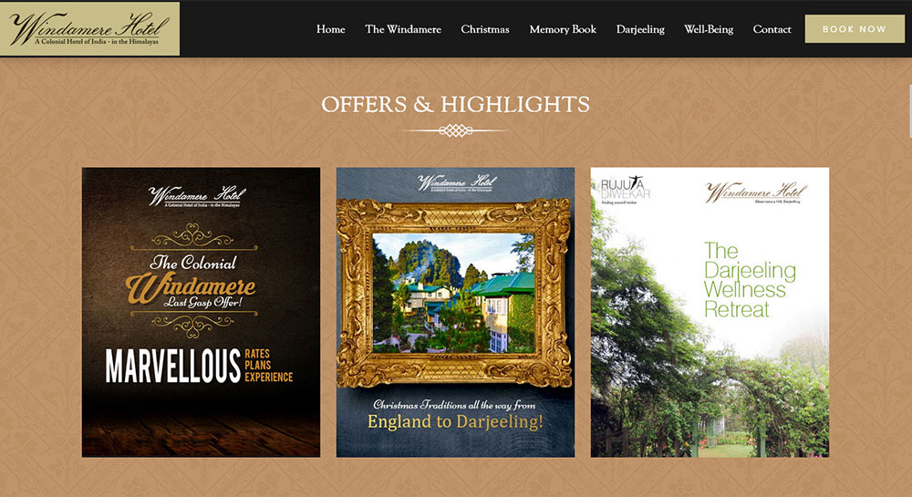 Windamere Hotel Website Screenshot 2