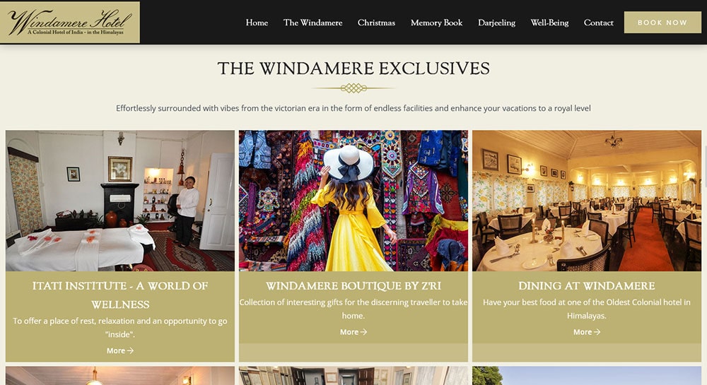 Windamere Hotel Website Screenshot 5