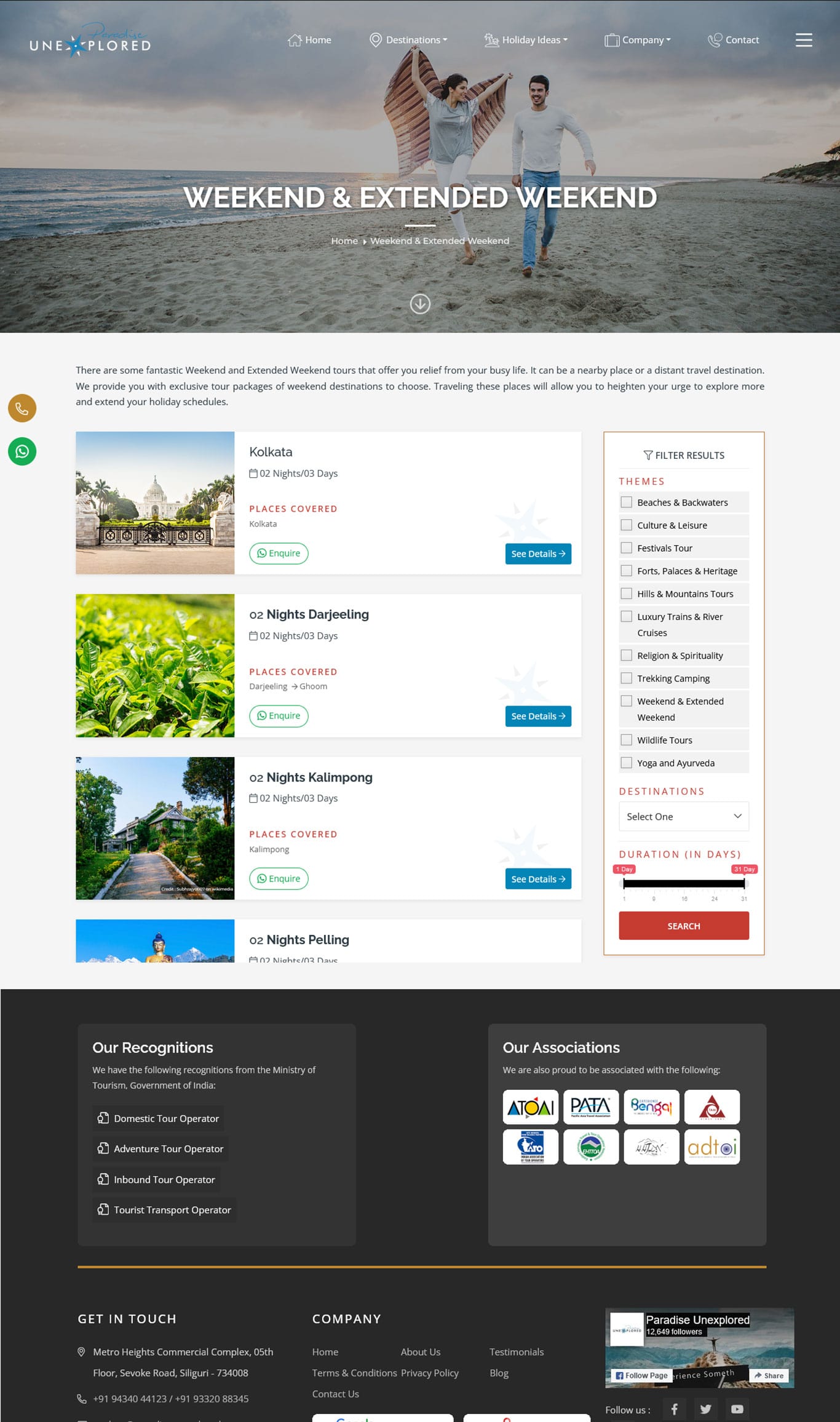 Paradise Unexplored Website Screenshot 1
