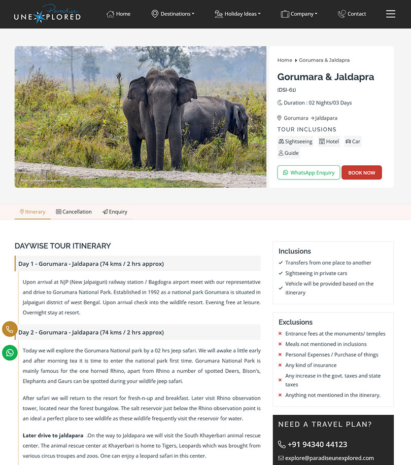 Paradise Unexplored Website Screenshot 3