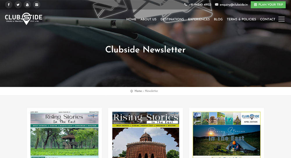Clubside Tours & Travels Website Screenshot 5