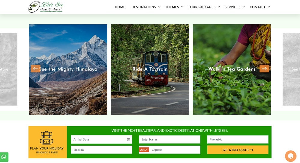 Lets See Tour & Travels Website Screenshot 5