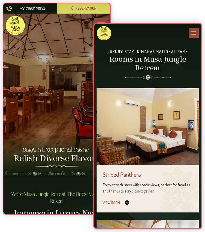 Musa Jungle Retreat Website Screenshot 4