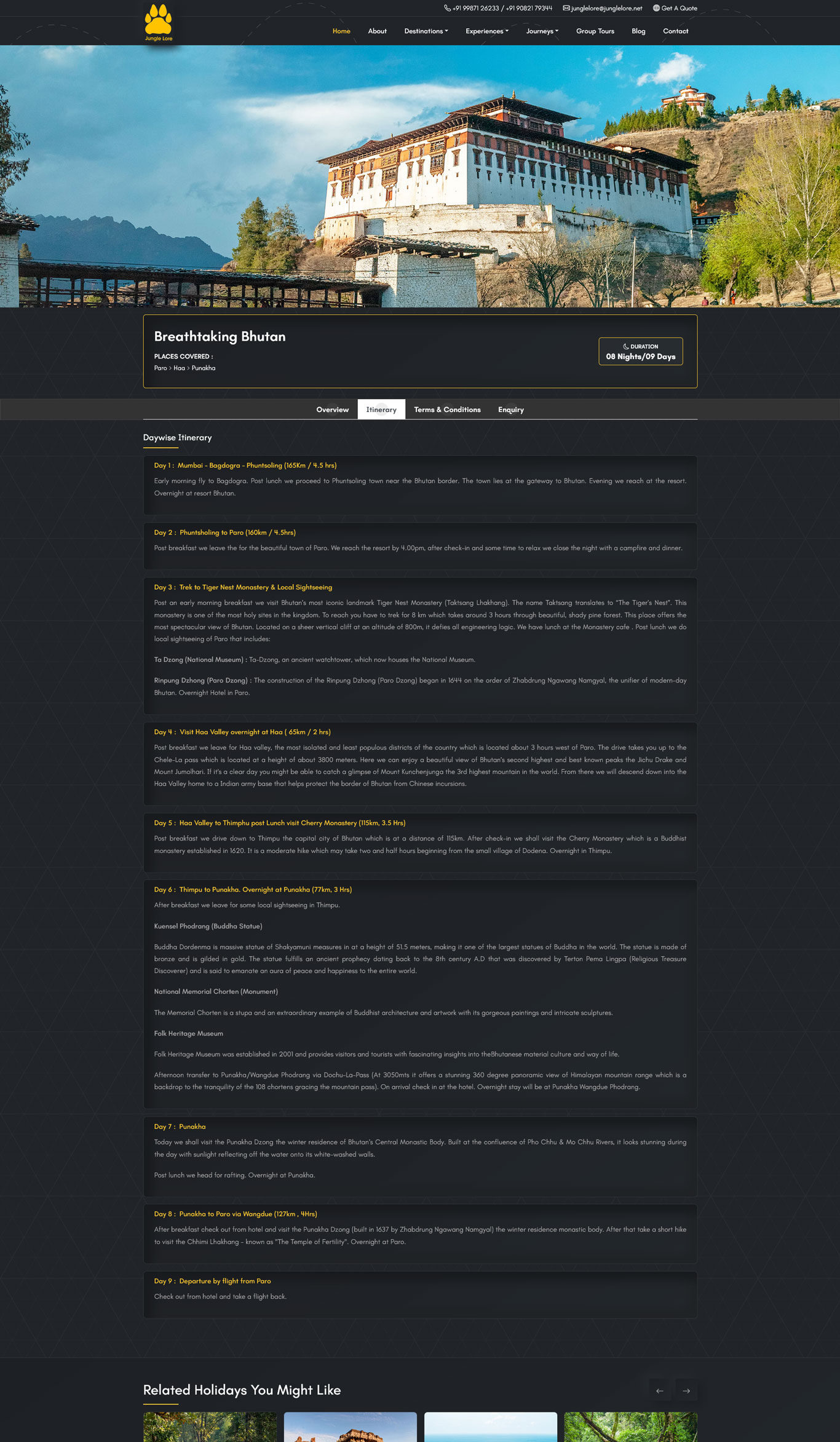 Jungle Lore Website Screenshot 1