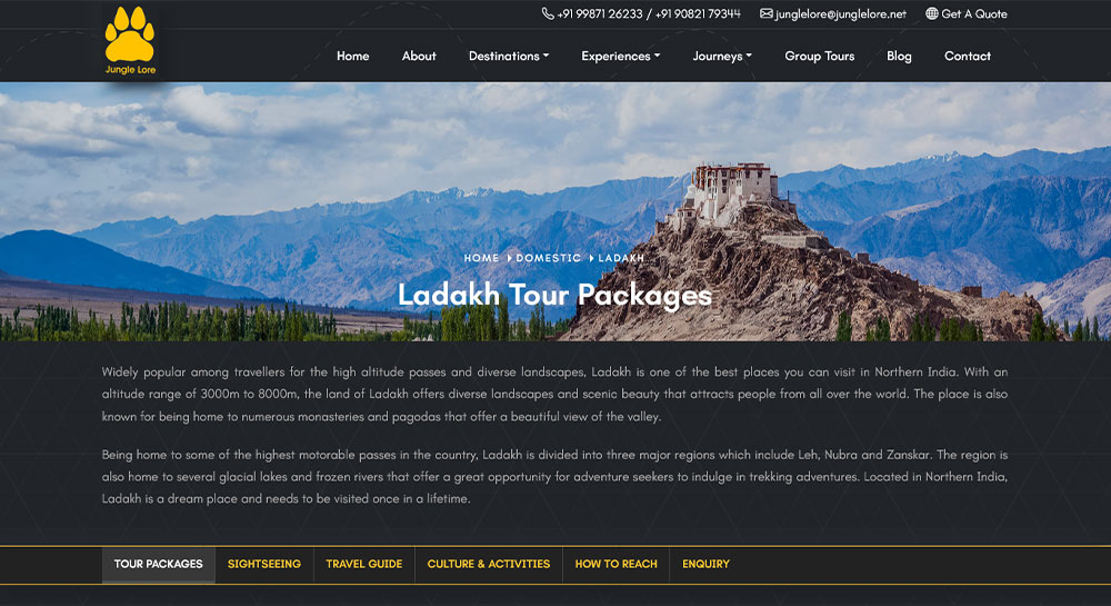 Jungle Lore Website Screenshot 2