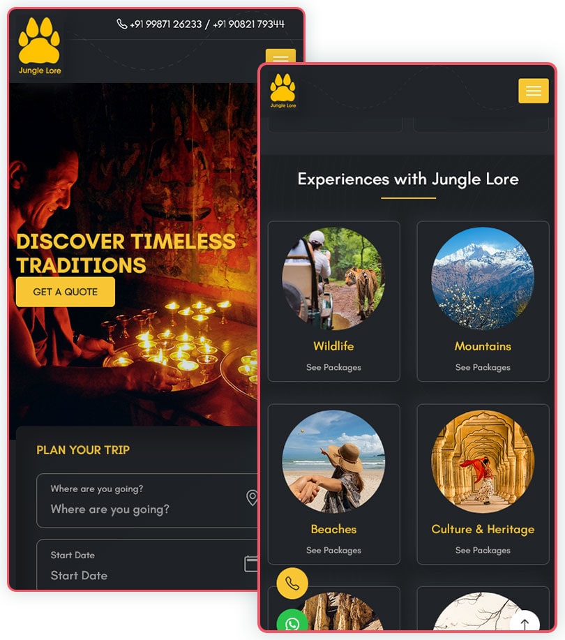 Jungle Lore Website Screenshot 4