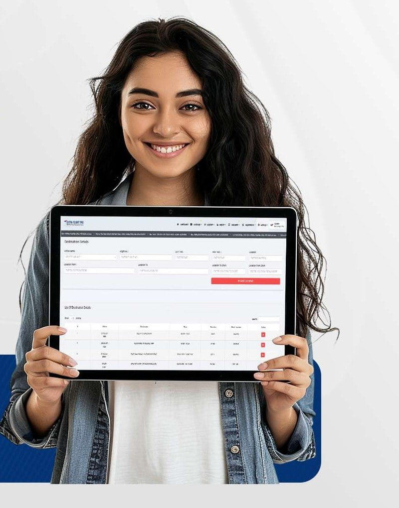 Administrator managing destinations and company settings on a tablet